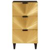 vidaXL Sideboard Sort og Guld 40 x 33 x 75 cm Massivt mangotræ