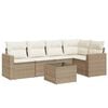 vidaXL sofas&aelig;t til haven 6 dele med hynder polyrattan beige