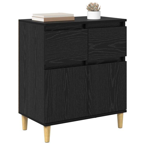vidaXL Sideboard med skuffe Sort eg 60 x 35 x 70 cm Konstrueret tr&aelig;