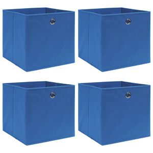 vidaXL opbevaringskasser 4 stk. 32x32x32 stof bl&aring;