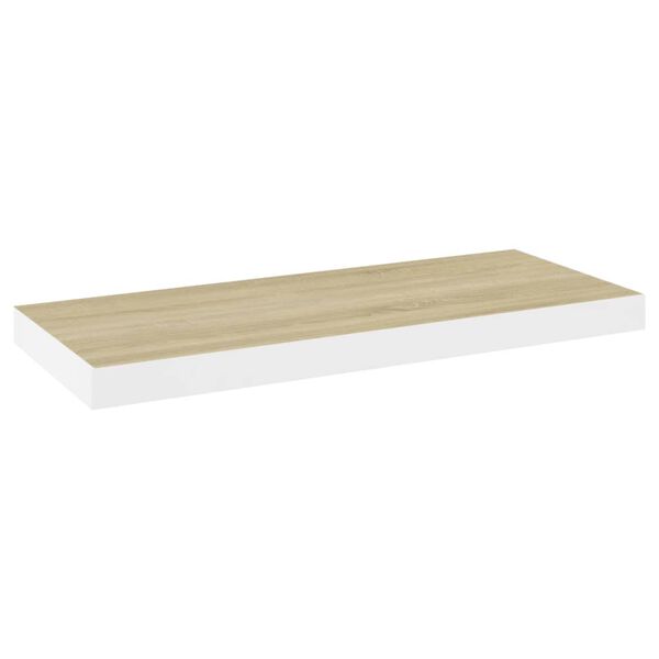 vidaXL væghylder 4 stk. 60x23,5x3,8 cm MDF egetræsfarve og hvid