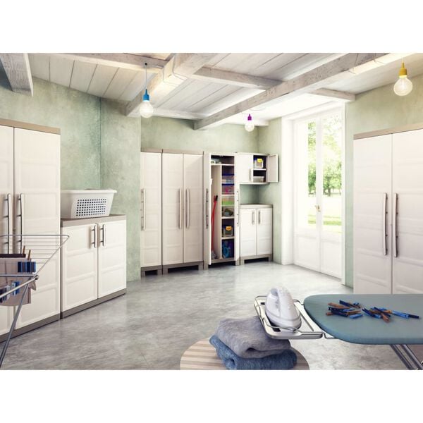 Keter opbevaringsskab med hylder Excellence 182 cm beige gr&aring;brun