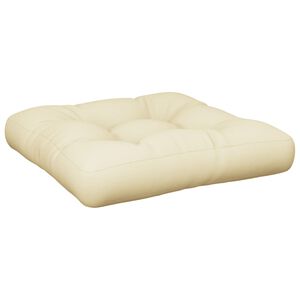 vidaxL pallehynde 58x58x10 cm stof cremefarvet