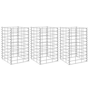 vidaXL gabion-h&oslash;jbede 3 stk. 30x30x50 cm jern
