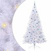 vidaXL Kunstigt juletr&aelig; Hvid 240 cm PVC og St&aring;l