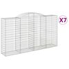 vidaXL buede gabionkurve 7 stk. 300x50x160/180 cm galvaniseret jern