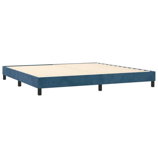 vidaXL Boxspring sengeramme M&oslash;rkebl&aring; 200x200 cm Fl&oslash;jl
