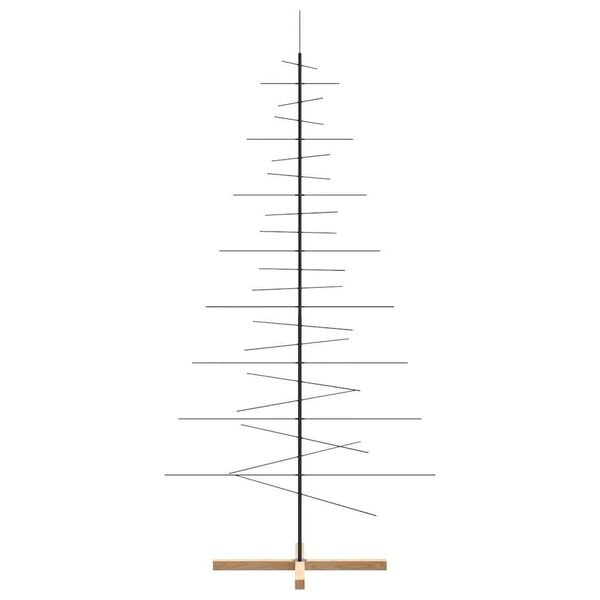 vidaXL dekorationstr&aelig; med tr&aelig;fod 210 cm metal sort