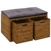 vidaXL b&aelig;nk med 2 kurve s&oslash;gr&aelig;s 71 x 40 x 42 cm brun