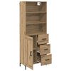 vidaXL Highboard Artisan Egetr&aelig; 69,5 x 34 x 180 cm Konstrueret tr&aelig;