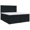 vidaXL Boxmadras med topmadras med hovedg&aelig;rde Sort 160 x 200 cm Stof