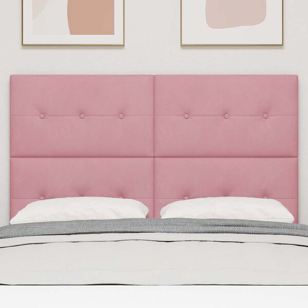 vidaXL LED sengegavl med LED -strimmellys Lyser&oslash;d 144 cm Polyester