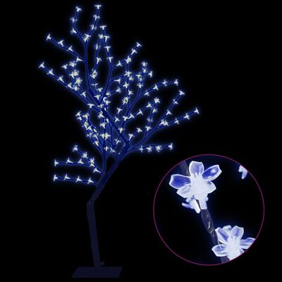 vidaXL juletræ 128 LED'er blåt lys kirsebærblomst 120 cm