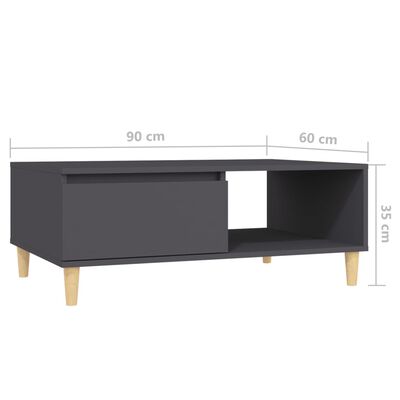 vidaXL sofabord 90x60x35 cm spånplade grå