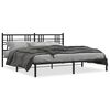 vidaXL sengeramme med sengegavl 183x213 cm metal sort