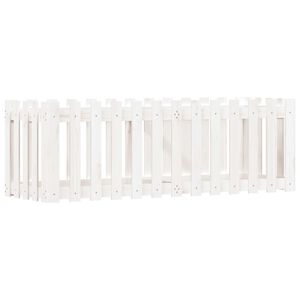 vidaXL h&oslash;jbed med stakitdesign 150x50x50 cm massivt fyrretr&aelig; hvid