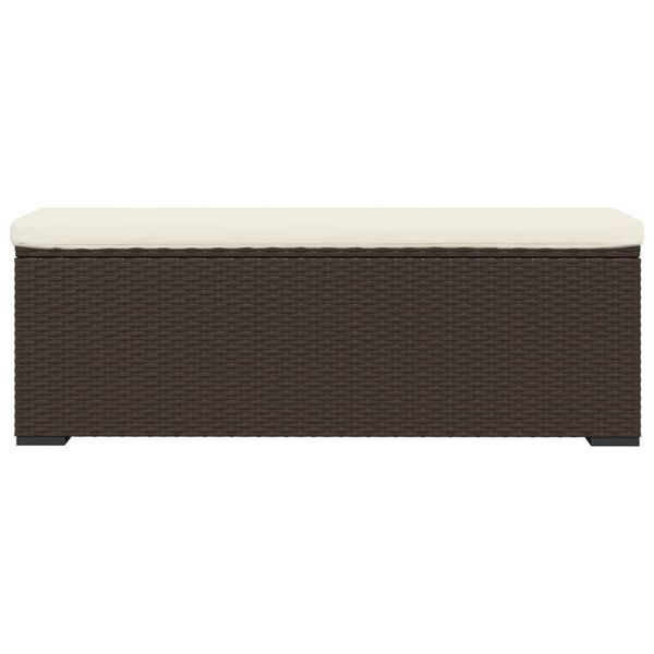 vidaXL b&aelig;nk med hynde 110x30x40 cm polyrattan brun