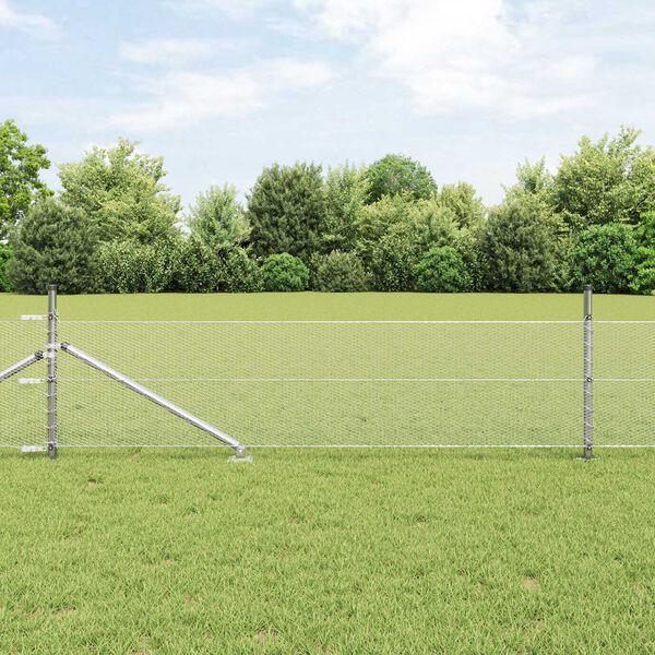 vidaXL Hegnsp&aelig;l S&oslash;lv 50 x 0,5 m (13 mm net) St&aring;l