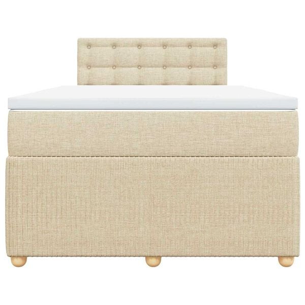 vidaXL kontinentalseng med madras 120x200 cm stof cremefarvet