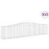 vidaXL buede gabionkurve 15 stk. 400x50x80/100 cm galvaniseret jern