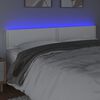 vidaXL sengegavl med LED-lys 160x5x78/88 cm kunstl&aelig;der hvid
