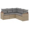 vidaXL sofas&aelig;t til haven 5 dele med hynder polyrattan beige