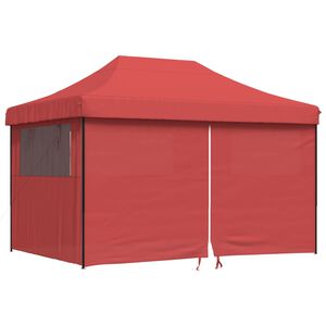 vidaXL foldbart pop up-festtelt med 4 sidev&aelig;gge bordeaux