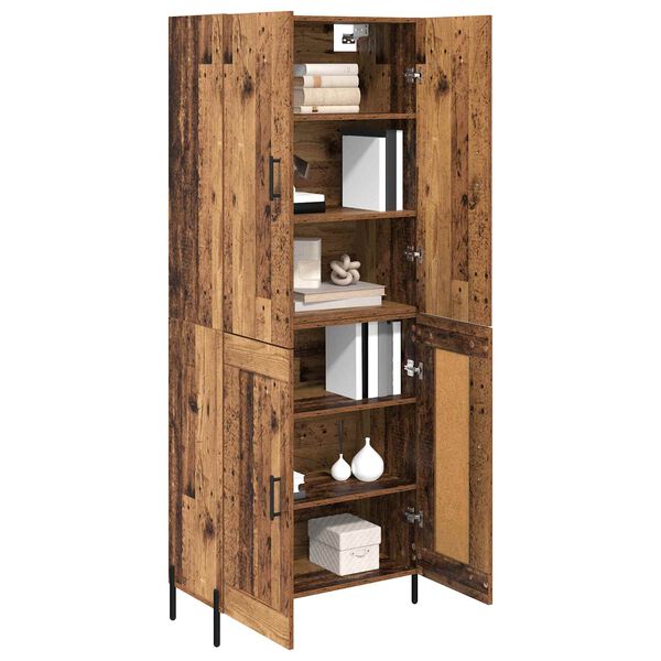 vidaXL Highboard Gammelt tr&aelig; 69,5 x 34 x 180 cm Konstrueret tr&aelig;