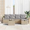 vidaXL Havesofa S&aelig;t med pude 6 pcs Beige og lys gr&aring; polyrattan