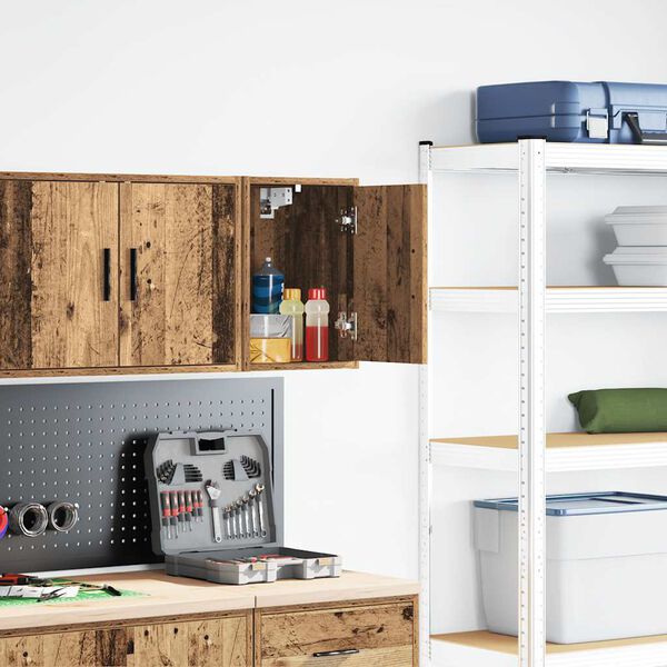 vidaXL vægskab til garagen konstrueret træ antikt træ