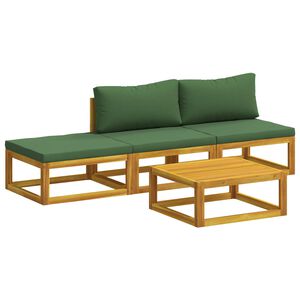 vidaXL Sofa S&aelig;t 4 stk. Naturfarvet Massivt Akacietr&aelig;