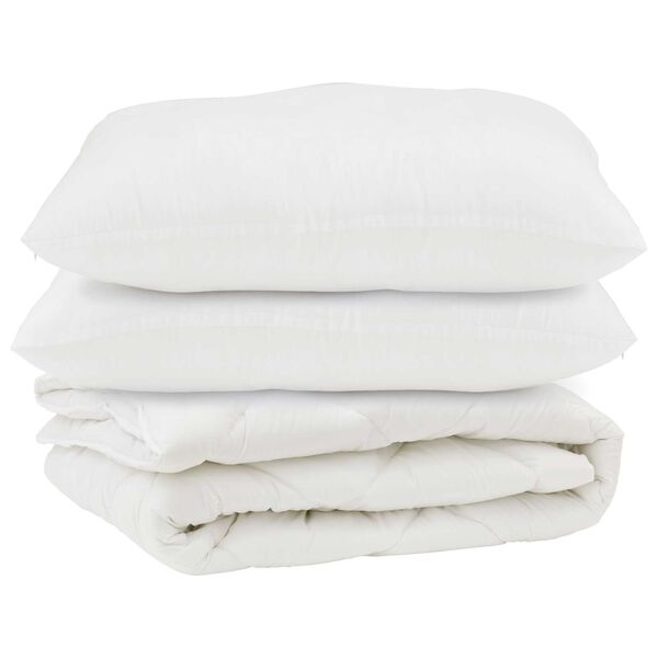 vidaXL Dyne med pude 3 pcs Hvid Microfiber