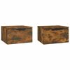 vidaXL v&aelig;gh&aelig;ngte sengeborde 2 stk. 34x30x20 cm r&oslash;get egetr&aelig;sfarve