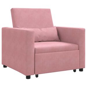 vidaXL Utr&aelig;kkelig sovesofa enkelt med hjul Lys pink Fl&oslash;jl