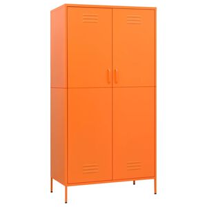 vidaXL kl&aelig;deskab 90x50x180 cm st&aring;l orange