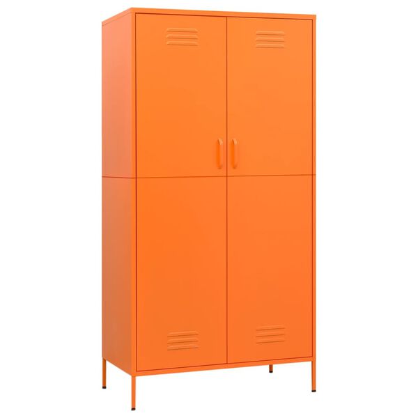 vidaXL klædeskab 90x50x180 cm stål orange