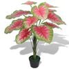 vidaXL kunstig caladium-plante med urtepotte 85 cm gr&oslash;n og r&oslash;d