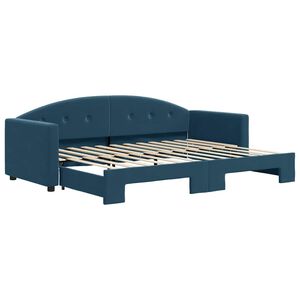 vidaXL daybed med udtr&aelig;k 80x200 cm velour bl&aring;