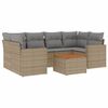 vidaXL sofas&aelig;t til haven 7 dele med hynder polyrattan beige