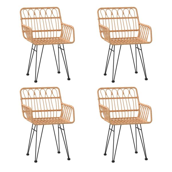 vidaXL spisebordssæt til haven 5 dele polyrattan