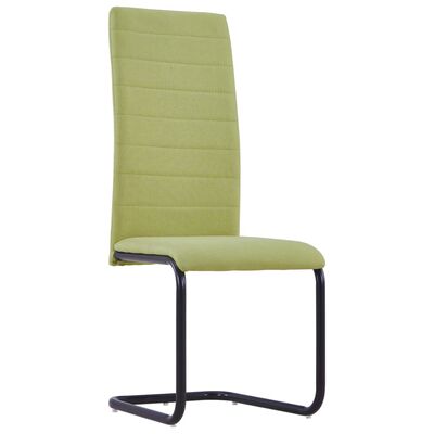 vidaXL spisebordsstole med cantilever 6 stk. stof grøn