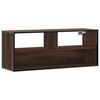 vidaXL tv-bord 100x31x39,5 cm konstrueret tr&aelig; og metal brunt eg