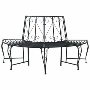 vidaXL Tr&aelig; B&aelig;nk 4 -personers 160 x 80 x 89 cm steel Sort halvrund