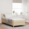 vidaXL LED Box Spring Bed med madras med LED Creme 100 x 200 cm Stof
