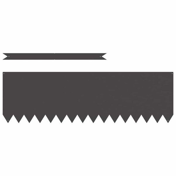 vidaXL Pl&aelig;nekant 50 pcs Sort 100 x 0.05 x 20 cm Koldvalset St&aring;l