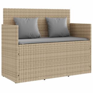 vidaXL haveb&aelig;nk med hynder polyrattan beige