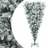vidaXL Omvendt kunstigt juletr&aelig; 150 cm PVC og St&aring;l Gr&oslash;n og Hvid