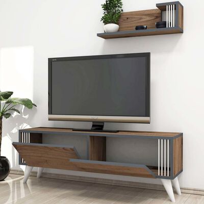 Homemania tv-bord Nicol 120x31x42 cm valnødfarvet