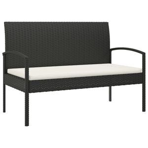 vidaXL haveb&aelig;nk med hynde 105 cm polyrattan sort