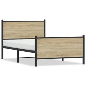 vidaXL sengeramme uden madras 107x203 cm metal sonoma-eg